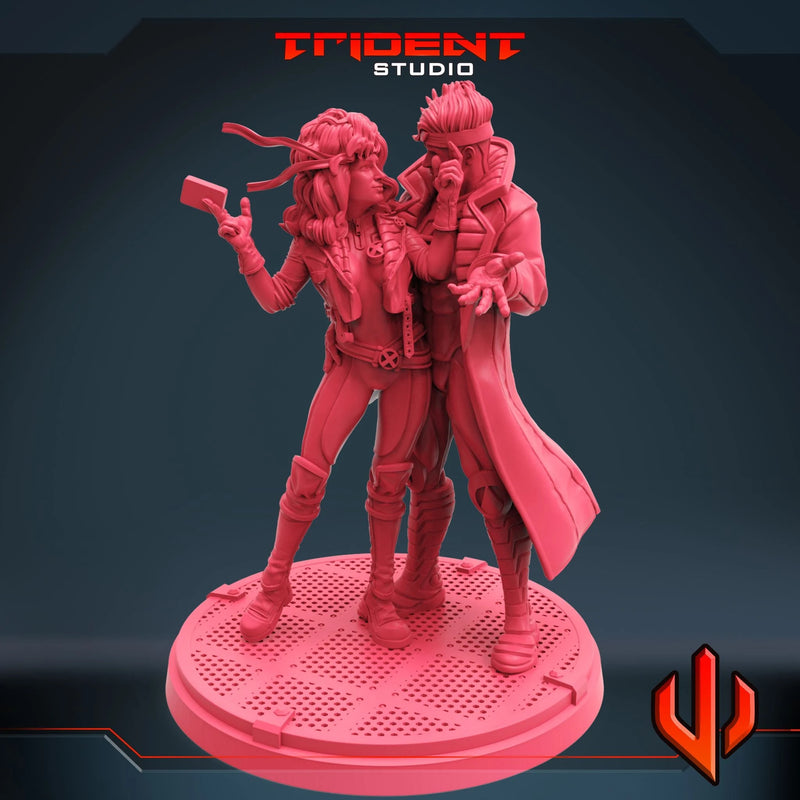 Rogue And Gambit Marvel MCP-compatible 40mm resin proxy miniature by Trident Miniatures - product image 3