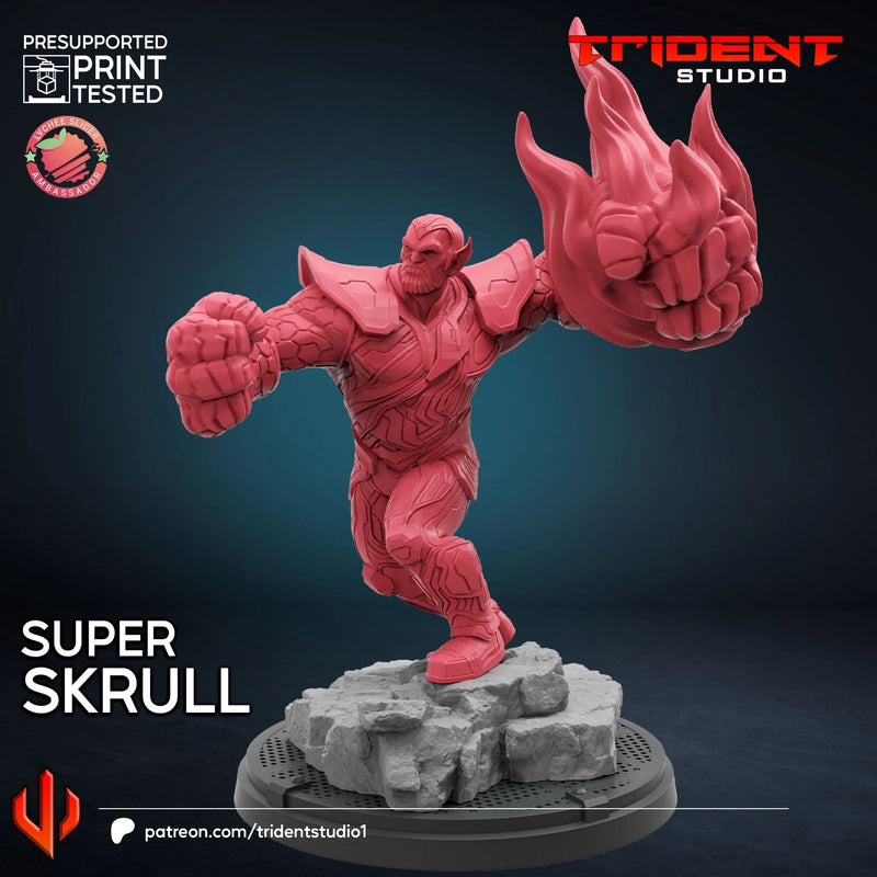 Super Skrull Marvel MCP-compatible 40mm resin proxy miniature by Trident Miniatures - product image 3