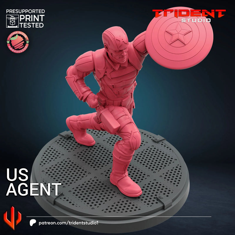 Us Agent - Sculpt B Marvel MCP-compatible 40mm resin proxy miniature by Trident Miniatures - product image 3