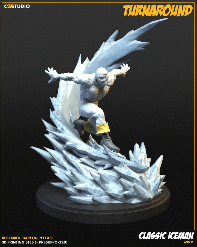 Classic Iceman Marvel MCP-compatible resin miniature by C27 Studios - product image 3