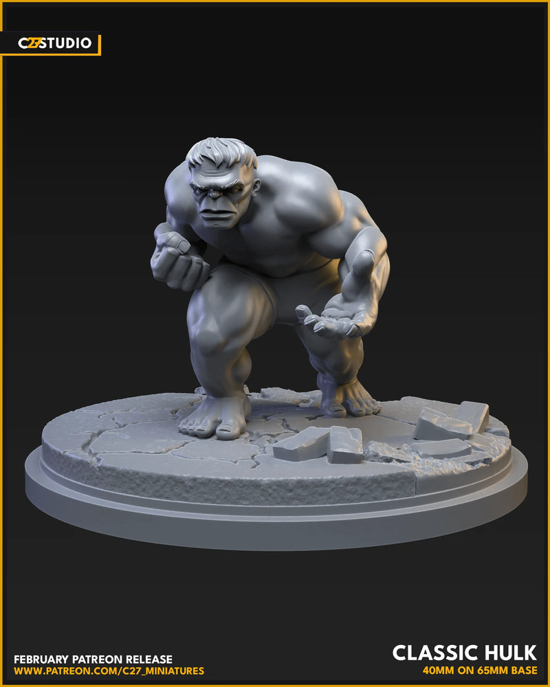 Hulk (Classic) Marvel MCP-compatible resin miniature by C27 Studios - product image 3