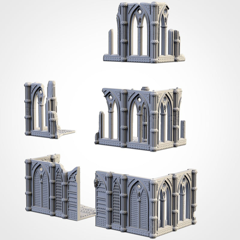 Cathedral Ruins 01 3D printed terrain view 3
