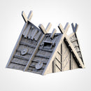 Viking Houses 3D printed terrain view 3