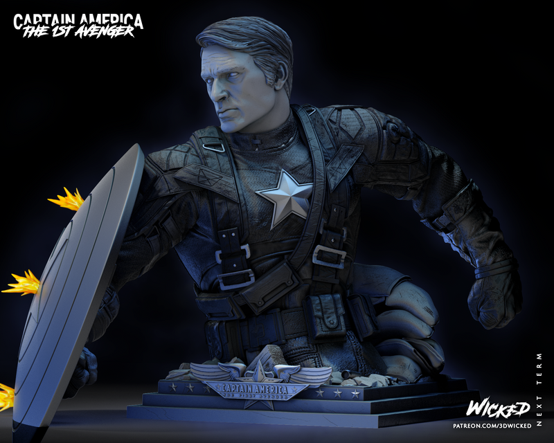 Captain America Bust resin bust kit view 3