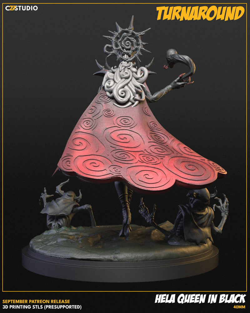 Hela Queen In Black Marvel MCP-compatible resin miniature by C27 Studios - product image 3
