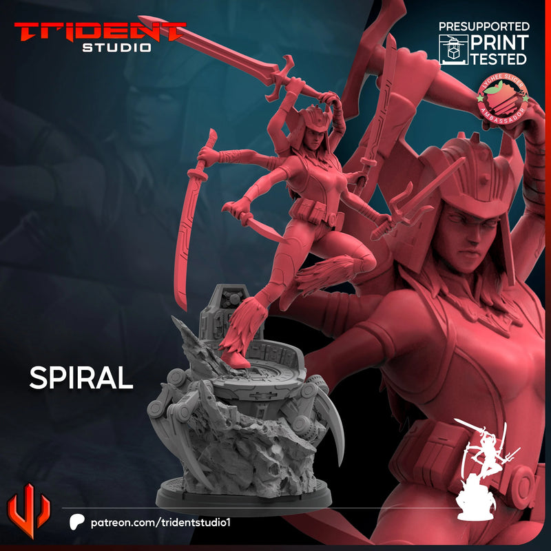 Spiral Marvel MCP-compatible 40mm resin proxy miniature by Trident Miniatures - product image 3