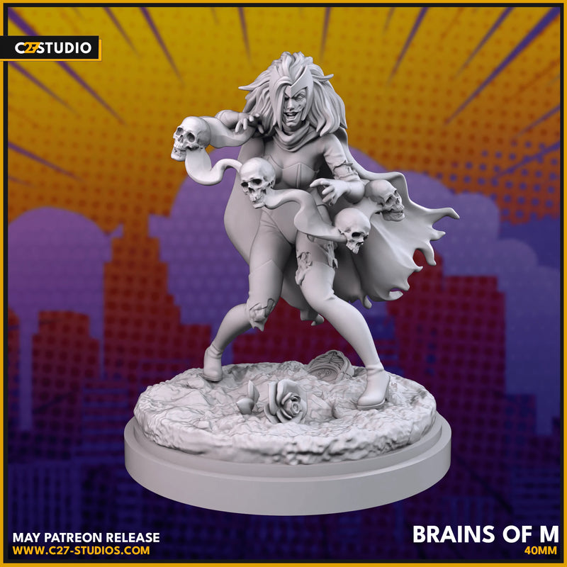 Zombie Scarlet Witch Marvel MCP-compatible resin miniature by C27 Studios - product image 3