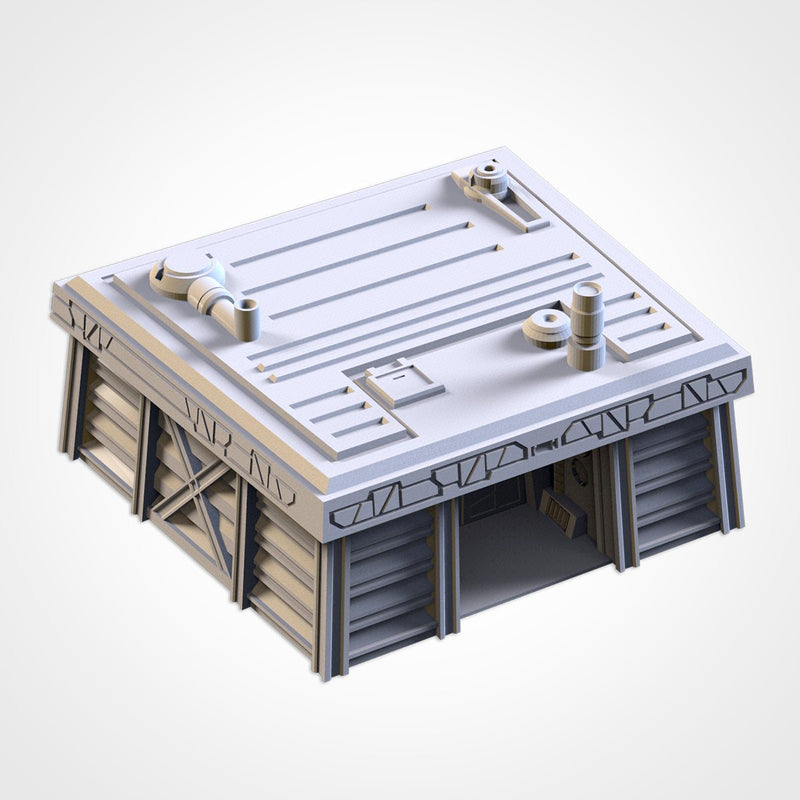 Bunkers 3D printed terrain view 3