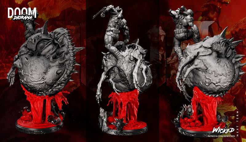 Doom Slayer Diorama resin diorama kit view 3