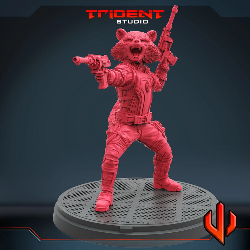 Rocket Raccoon - Sculpt A Marvel MCP-compatible 40mm resin proxy miniature by Trident Miniatures - product image 3