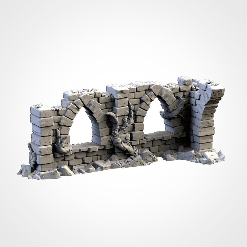 Abandoned City Ruins 3D printed terrain view 3