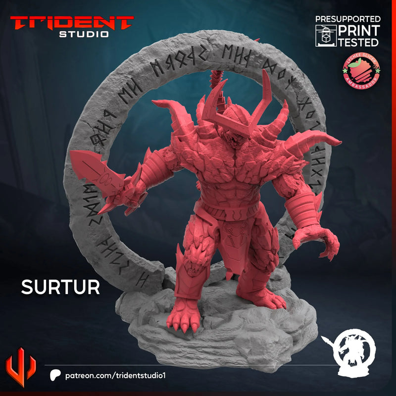Surtur Marvel MCP-compatible 40mm resin proxy miniature by Trident Miniatures - product image 3
