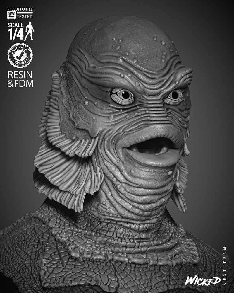 Creature of the Black Lagoon Portrait Bust resin bust kit view 3