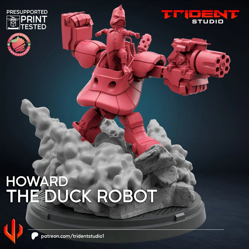 Howard The Duck And Robot Marvel MCP-compatible 40mm resin proxy miniature by Trident Miniatures - product image 3