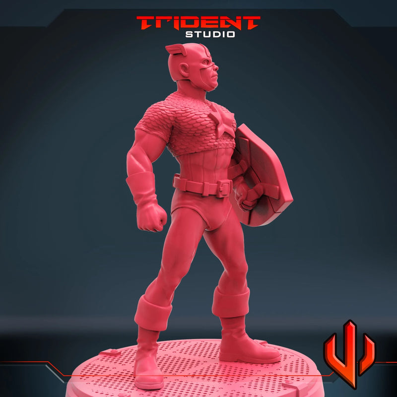 Captain America - Sculpt A Marvel MCP-compatible 40mm resin proxy miniature by Trident Miniatures - product image 3