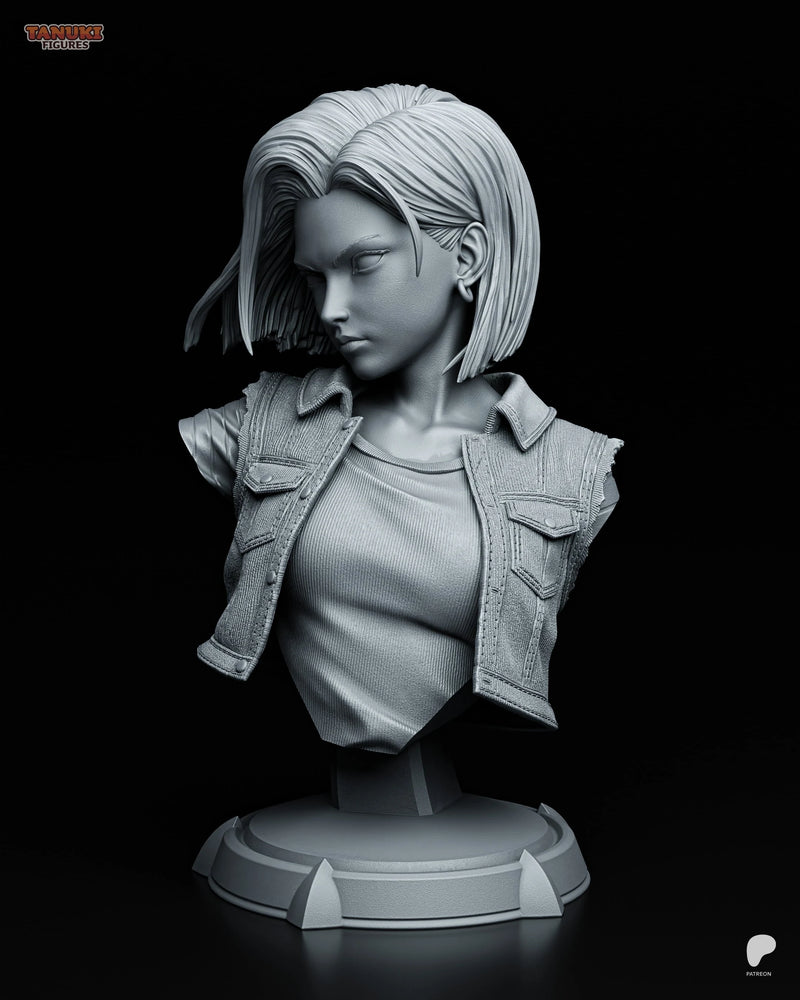 Android 18 Resin Statue & Bust - Bust view 3
