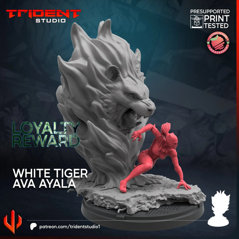 White Tiger (Ava Ayala) Marvel MCP-compatible 40mm resin proxy miniature by Trident Miniatures - product image 3