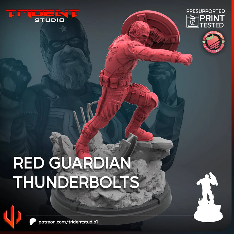 Red Guardian Thunderbolts Marvel MCP-compatible 40mm resin proxy miniature by Trident Miniatures - product image 3