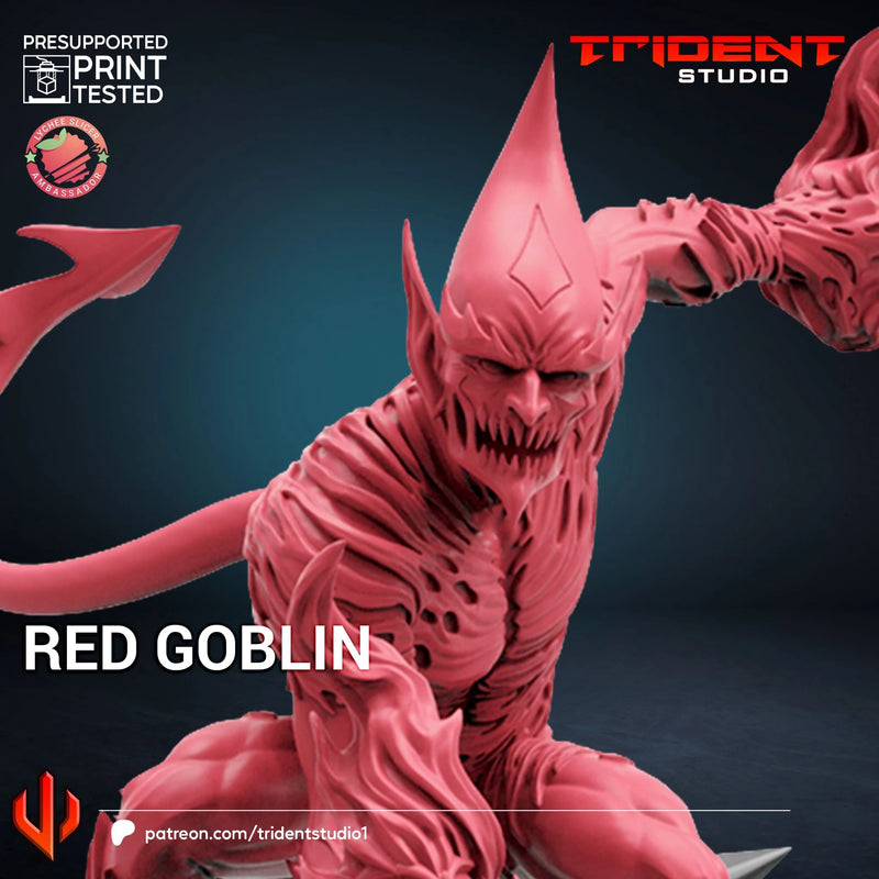 Red Goblin Marvel MCP-compatible 40mm resin proxy miniature by Trident Miniatures - product image 3