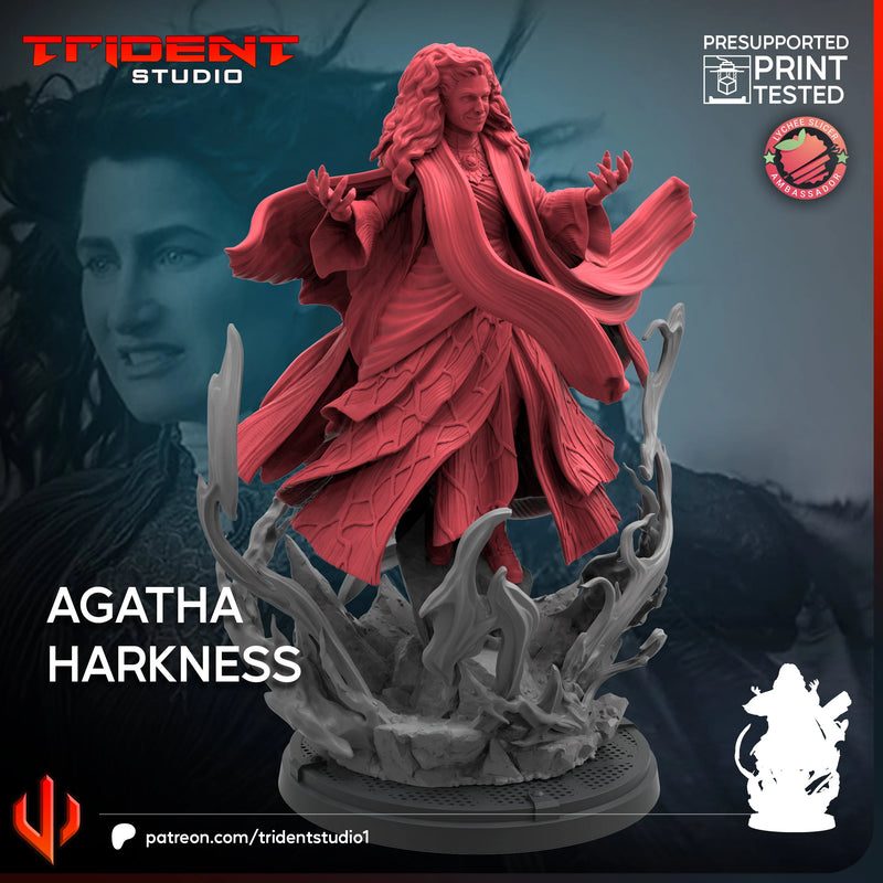 Agatha Harkness Marvel MCP-compatible 40mm resin proxy miniature by Trident Miniatures - product image 3