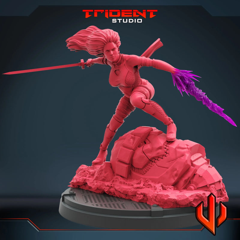 Psylocke - Sculpt A Marvel MCP-compatible 40mm resin proxy miniature by Trident Miniatures - product image 3