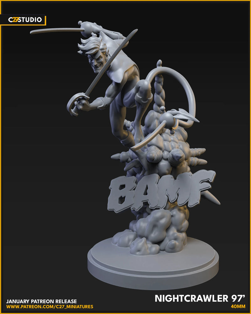Nightcrawler 97' Marvel MCP-compatible resin miniature by C27 Studios - product image 3