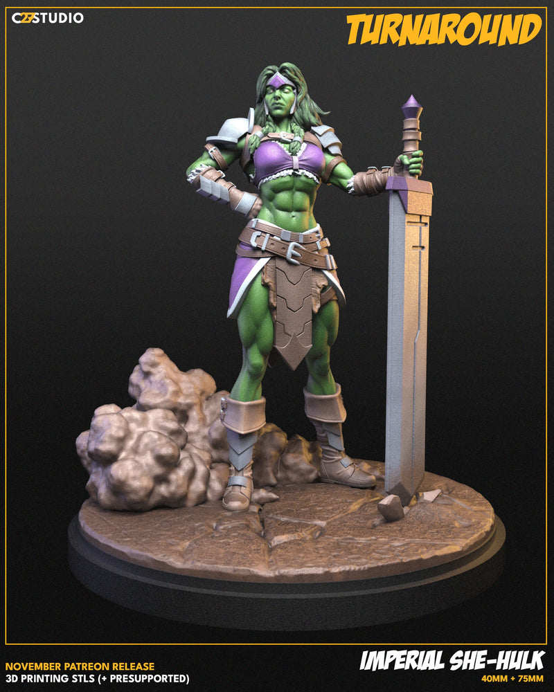 She Hulk (Imperial) Marvel MCP-compatible resin miniature by C27 Studios - product image 3