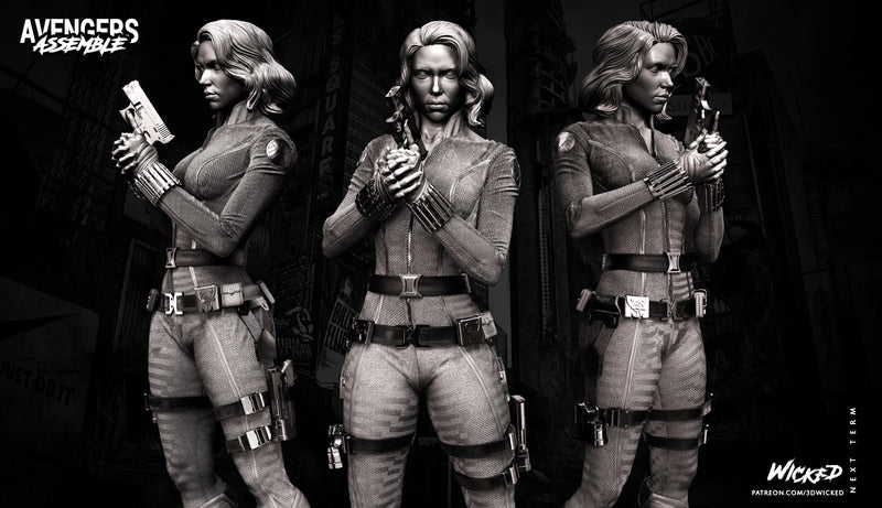 Black Widow Sculpture resin statue kit view 3