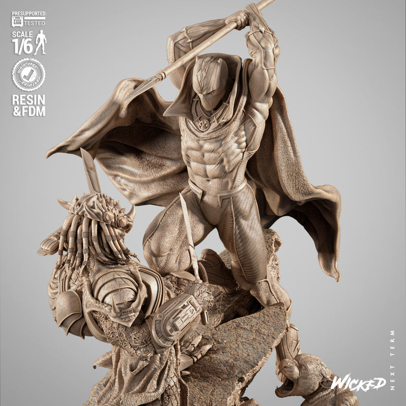 Black Panther VS Predator Diorama resin diorama kit view 3