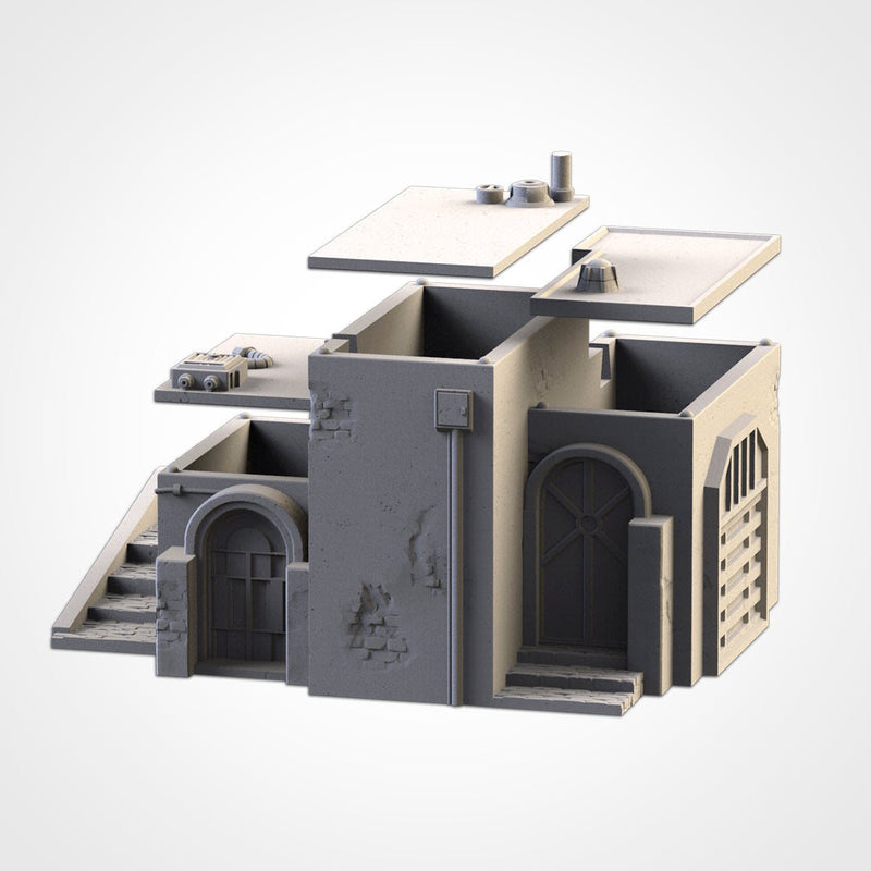 Desert Buildings 02 3D printed terrain view 3