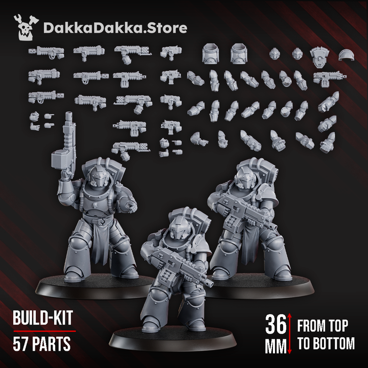 Space Knights Build Kit - Prime Armored Battleline Squad - DakkaDakka Resin Build Kit - image 3