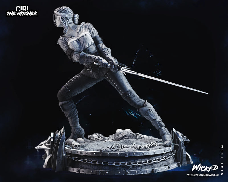 Ciri Sculpture resin statue kit view 3