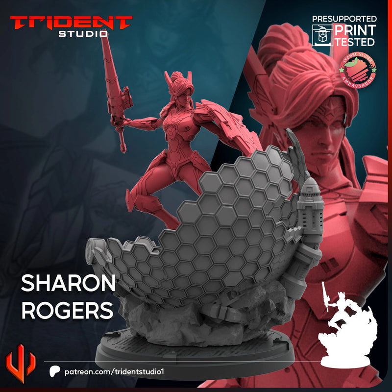 Sharon Rogers Marvel MCP-compatible 40mm resin proxy miniature by Trident Miniatures - product image 3