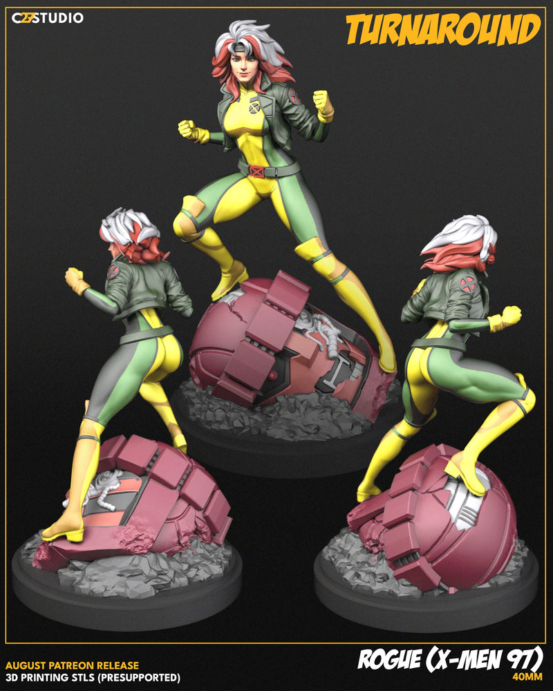 Rogue '97 (2 Costumes) Marvel MCP-compatible resin miniature by C27 Studios - product image 3