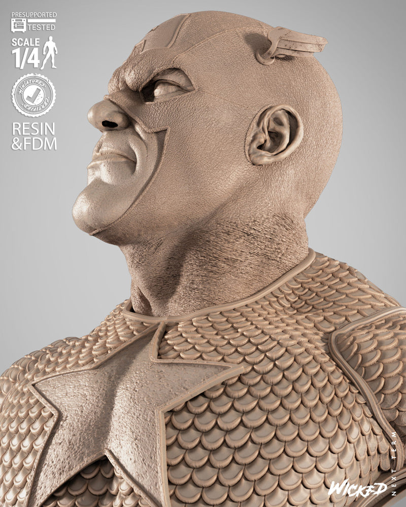 Captain America Portrait Bust resin bust kit view 3