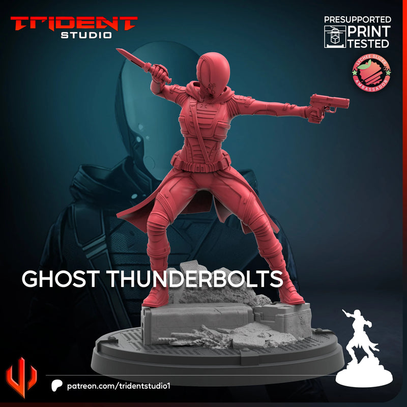 Ghost Thunderbolts Marvel MCP-compatible 40mm resin proxy miniature by Trident Miniatures - product image 3