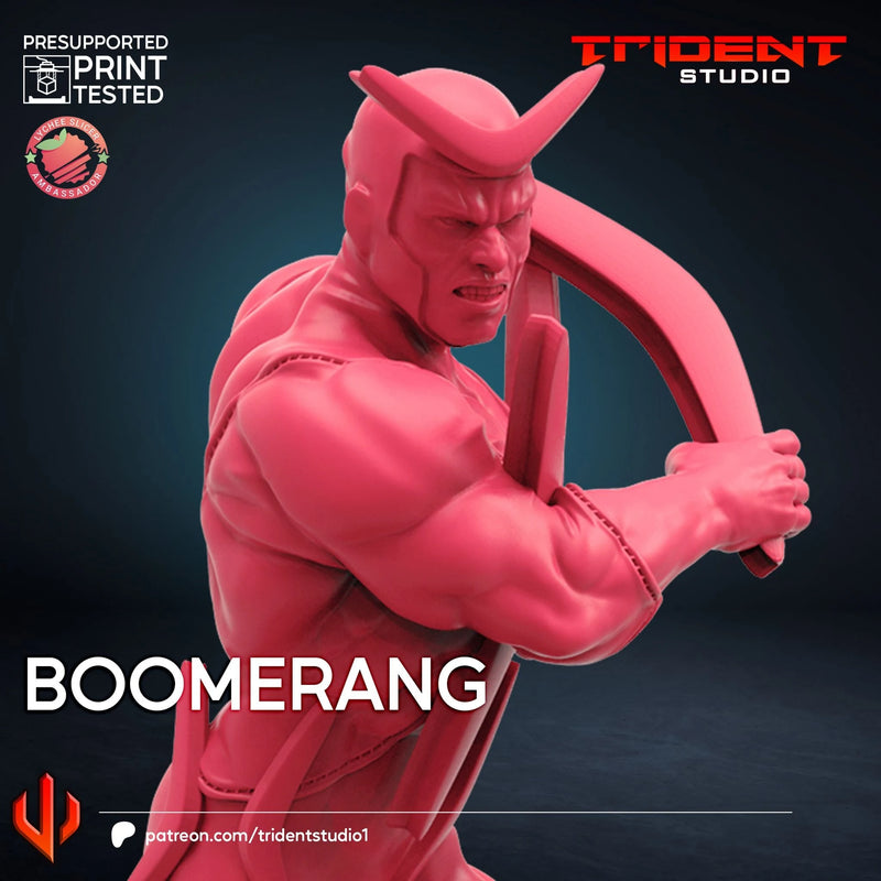 Boomerang Marvel MCP-compatible 40mm resin proxy miniature by Trident Miniatures - product image 3