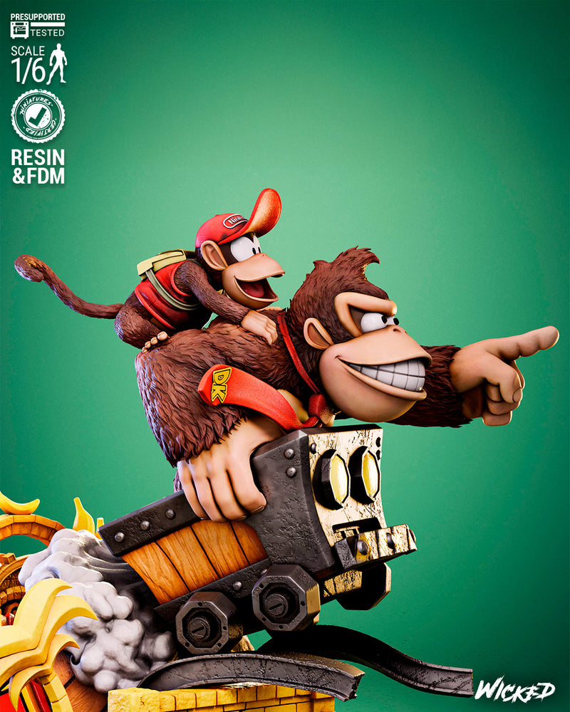 Donkey Kong (Donkey and Diddy) Diorama resin diorama kit view 3