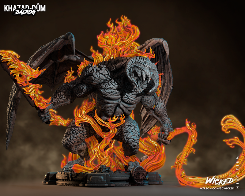 Balrog Sculpture resin statue kit view 3