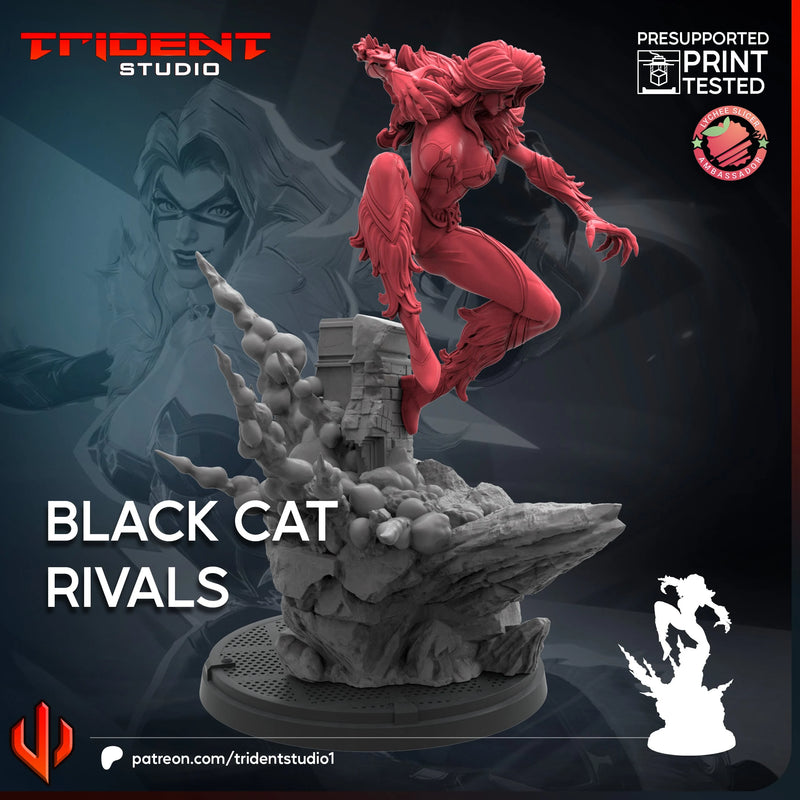 Black Cat Rivals Marvel MCP-compatible 40mm resin proxy miniature by Trident Miniatures - product image 3