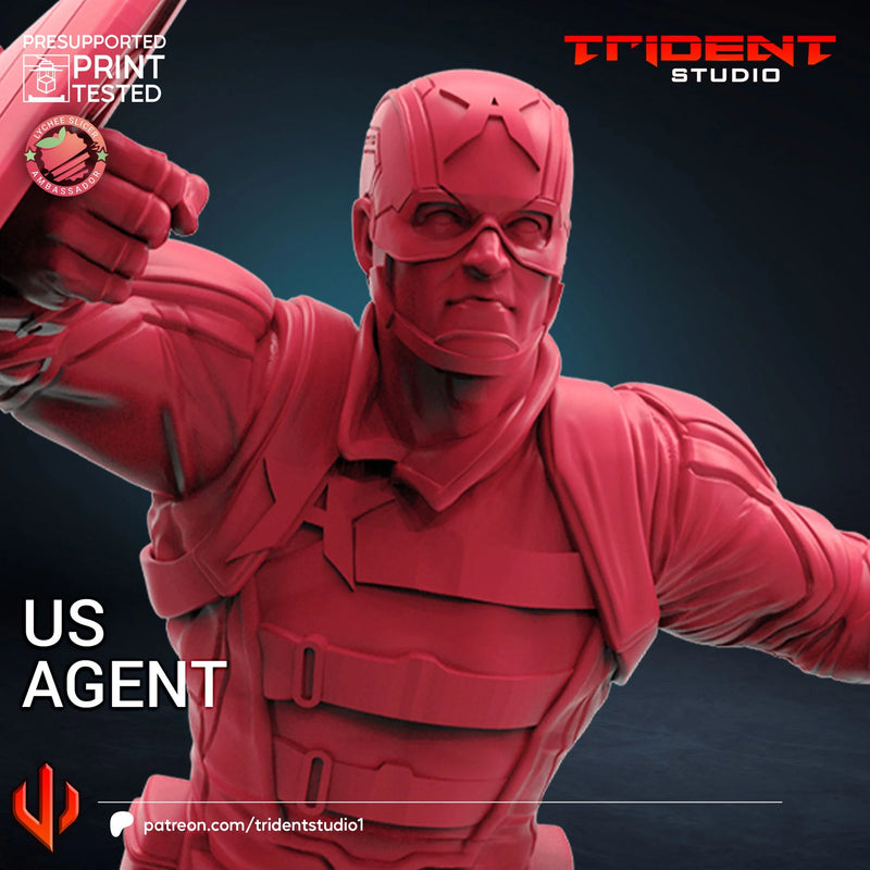 Us Agent - Sculpt A Marvel MCP-compatible 40mm resin proxy miniature by Trident Miniatures - product image 3