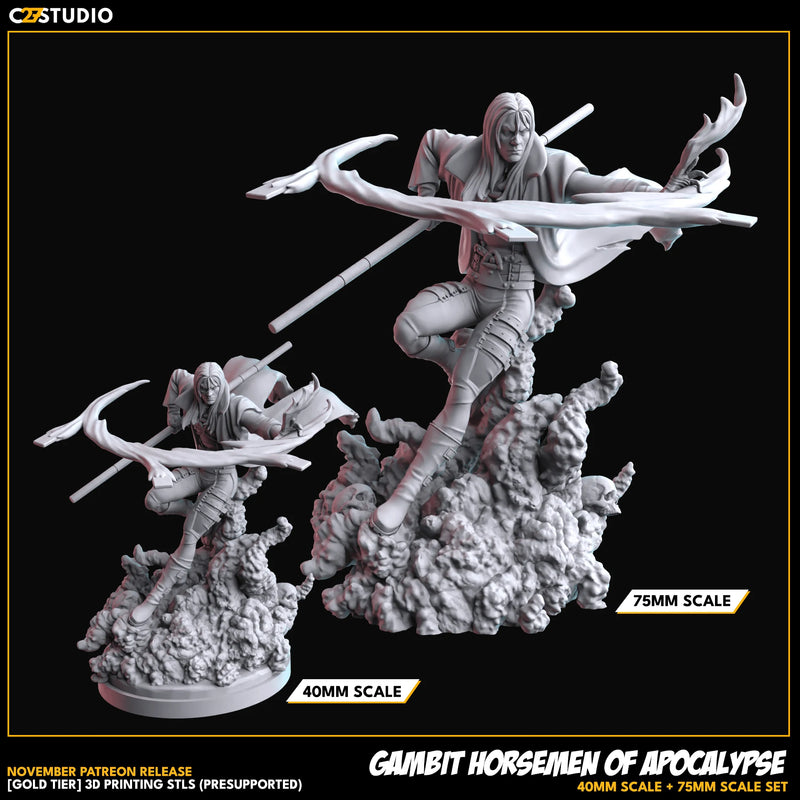Gambit Horsemen of Apocalypse Marvel MCP-compatible resin miniature by C27 Studios - product image 3