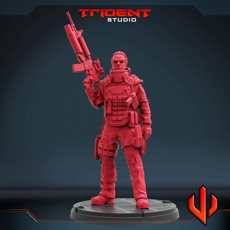 Punisher War Zone - Sculpt B Marvel MCP-compatible 40mm resin proxy miniature by Trident Miniatures - product image 3