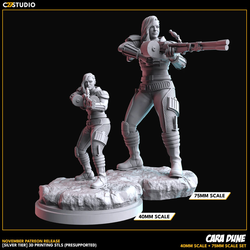 Cara Dune Star Wars Shatterpoint-compatible resin miniature by C27 Studios - product image 3