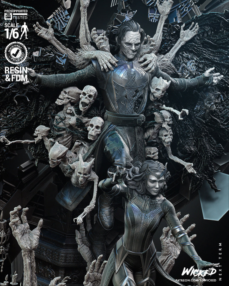 Dead Strange and Scarlet Witch Diorama resin diorama kit view 3