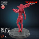 Silver Sable - Sculpt B Marvel MCP-compatible 40mm resin proxy miniature by Trident Miniatures - product image 3