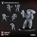 Space Knights Storm Squad with Jetpacks (x5) - Prime Armored Assault Unit - DakkaDakka Resin Miniature Squad - image 3