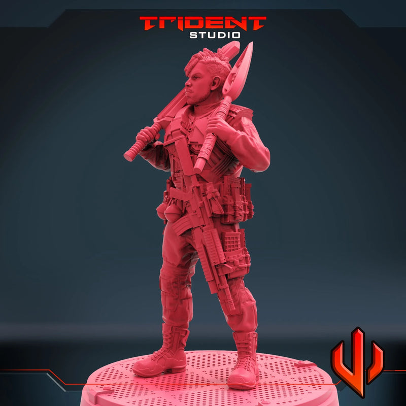 Killmonger - Sculpt D Marvel MCP-compatible 40mm resin proxy miniature by Trident Miniatures - product image 3