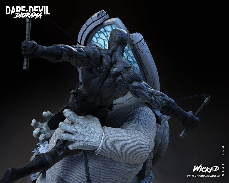 Daredevil and Kingpin Sculptures DIORAMA COMPLETE resin diorama kit view 3