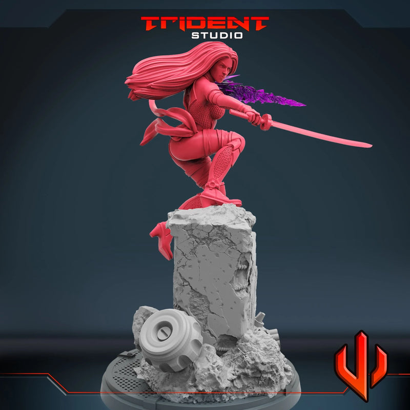 Psylocke - Sculpt B Marvel MCP-compatible 40mm resin proxy miniature by Trident Miniatures - product image 3